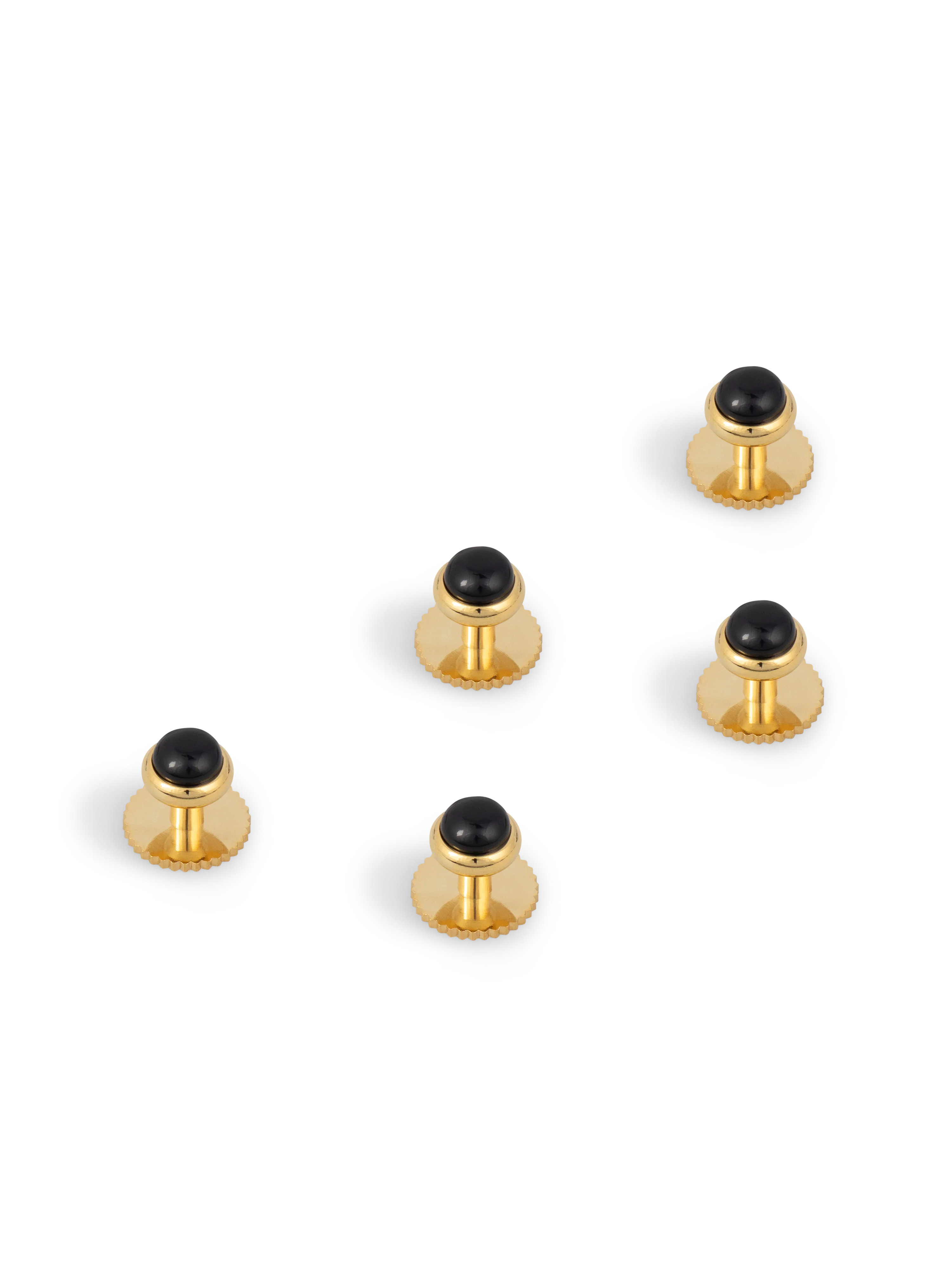 The Black Enamel Gold Dress Studs