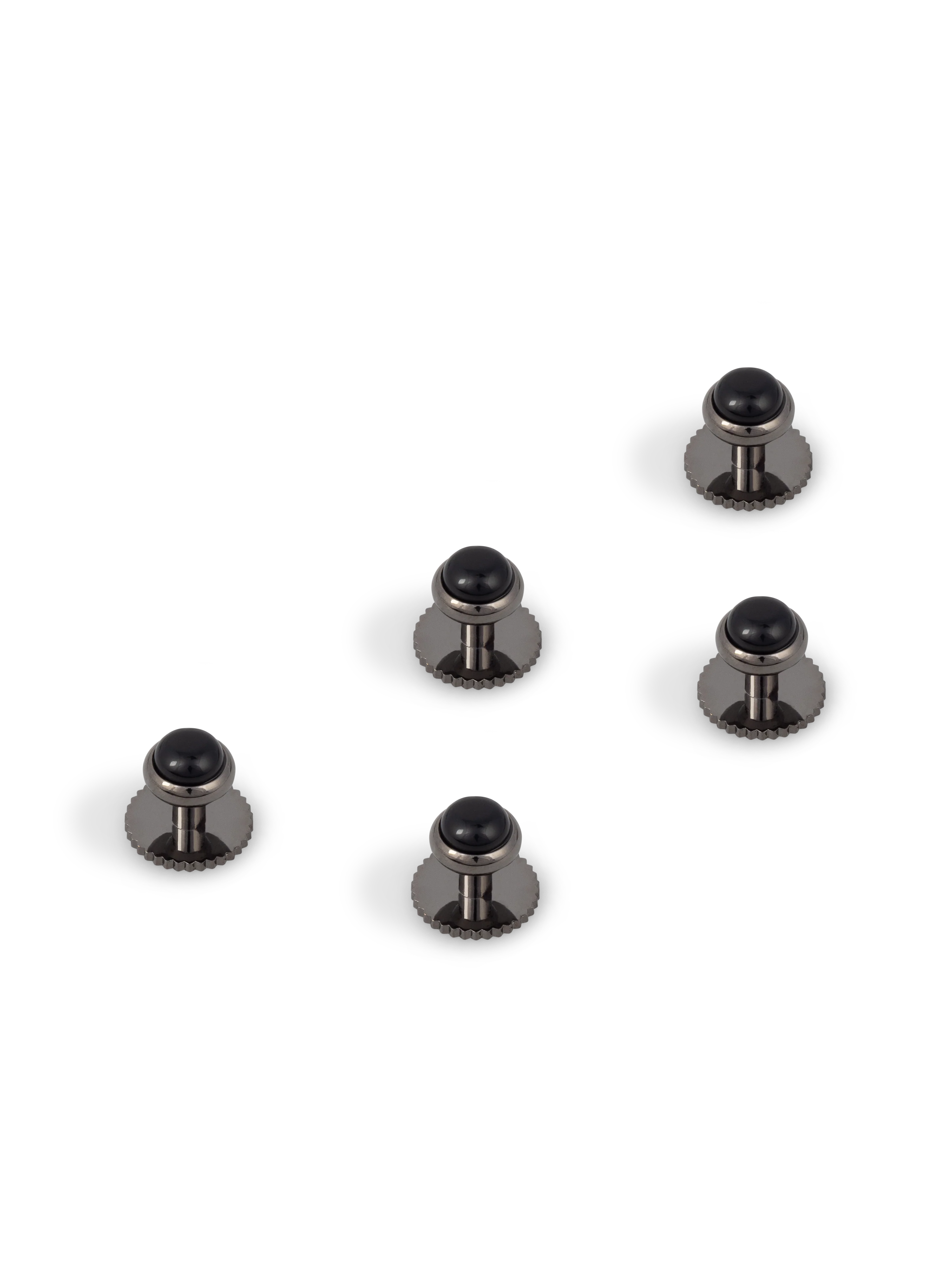 The Black Enamel Gunmetal Dress Studs