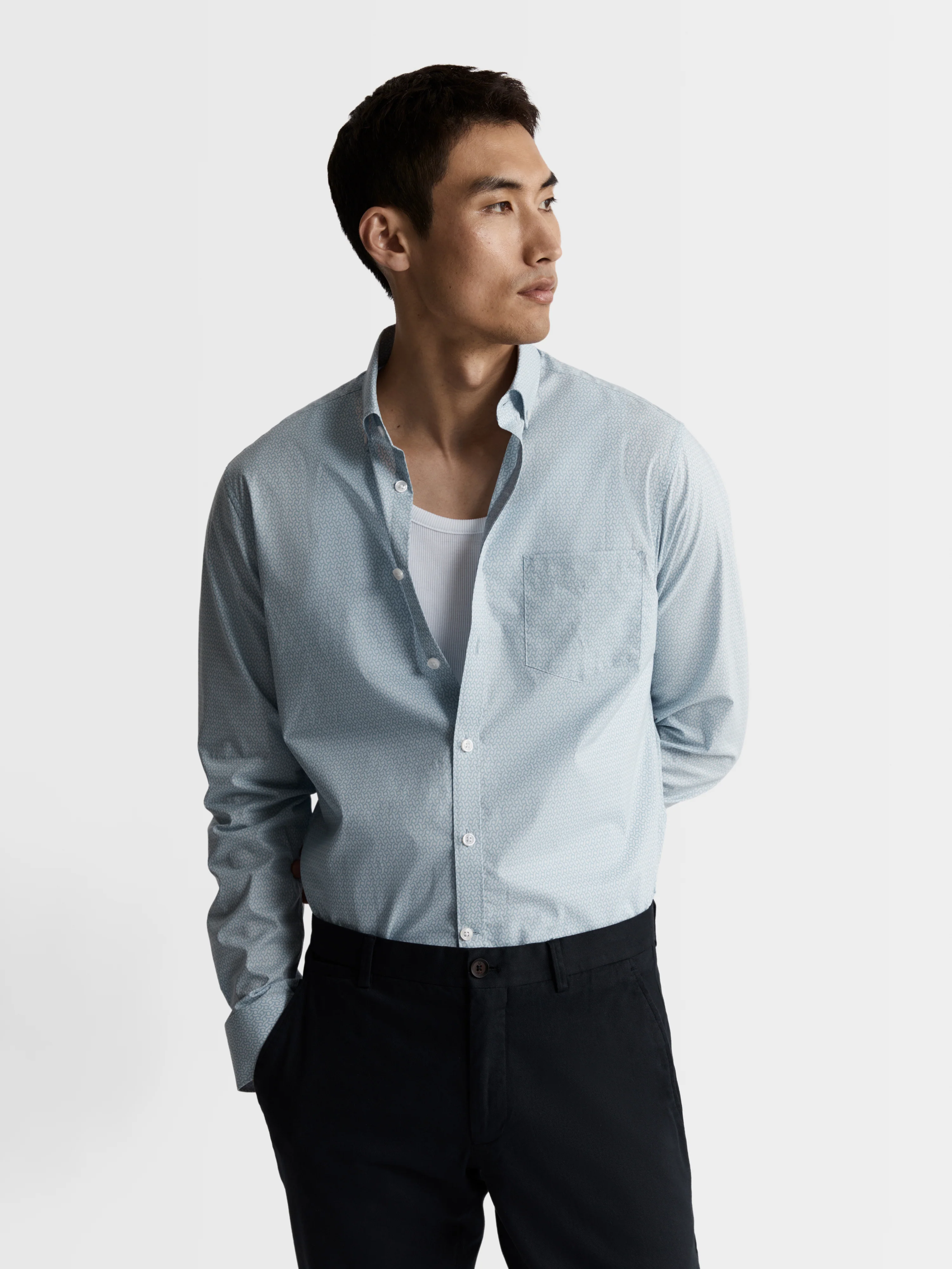 The Printed Poplin Slim Fit Shirt