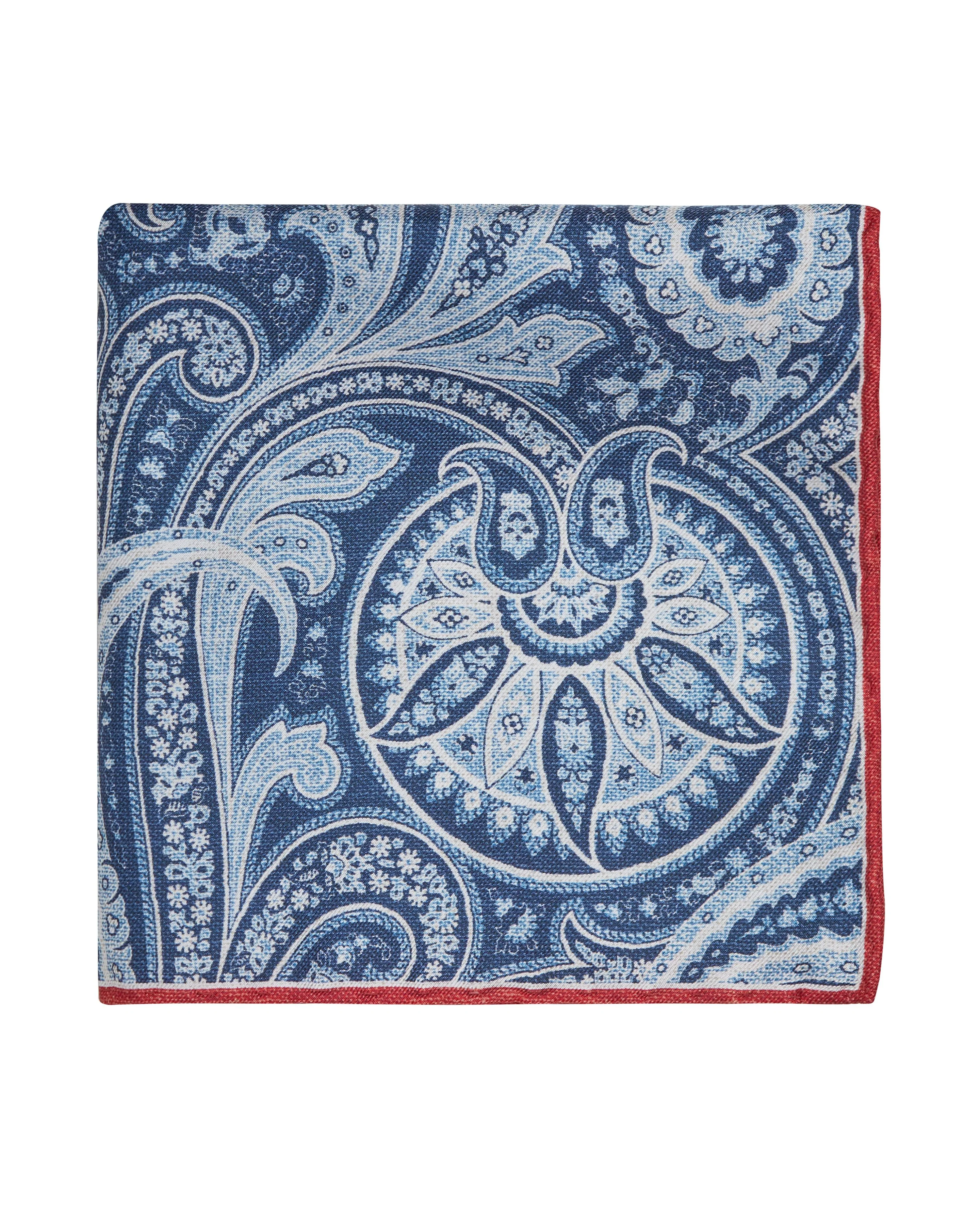 The Italian Paisley Print Silk Pocket Square