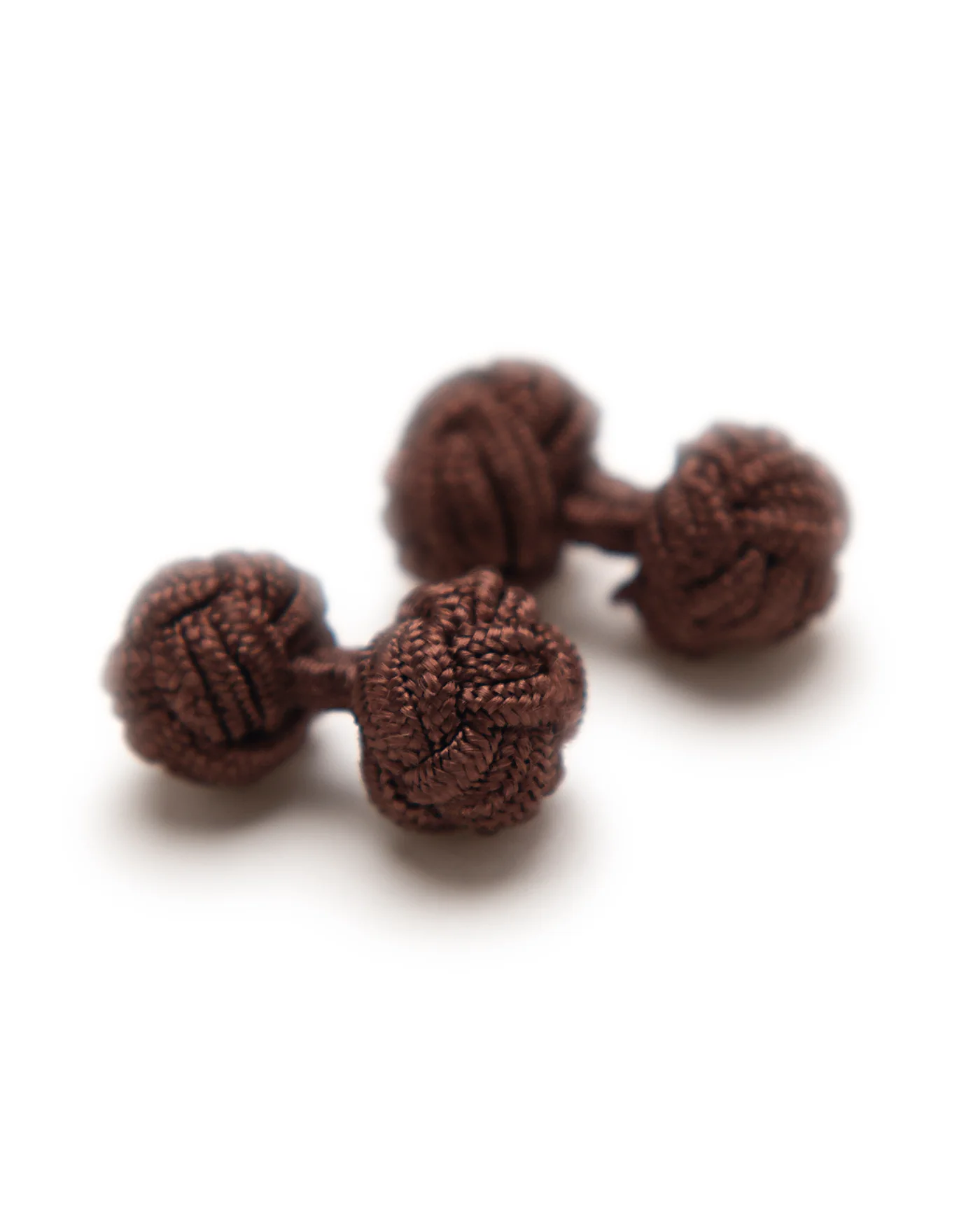 Brown Silk Knot Links