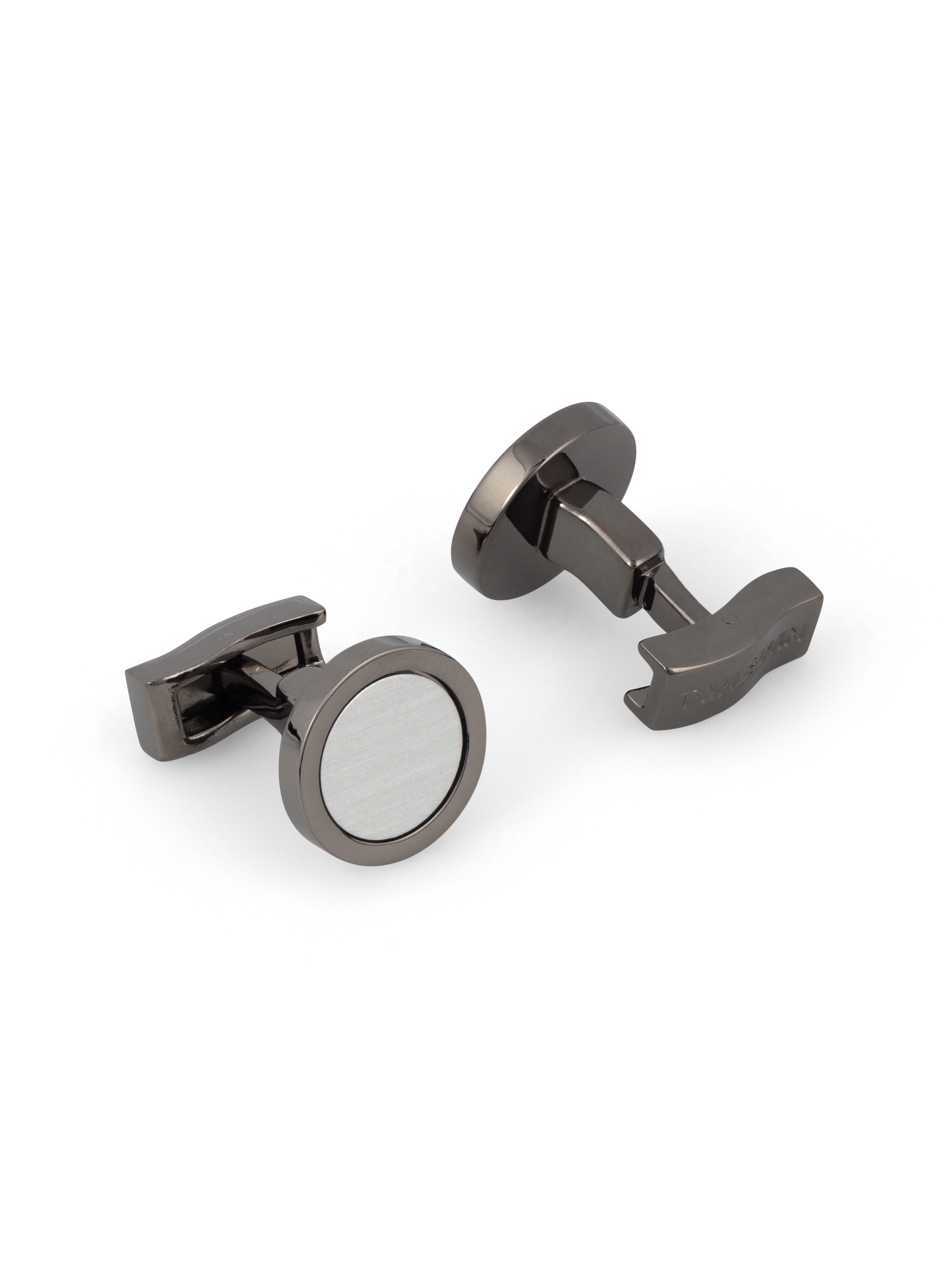 The Gunmetal Circle Cufflinks