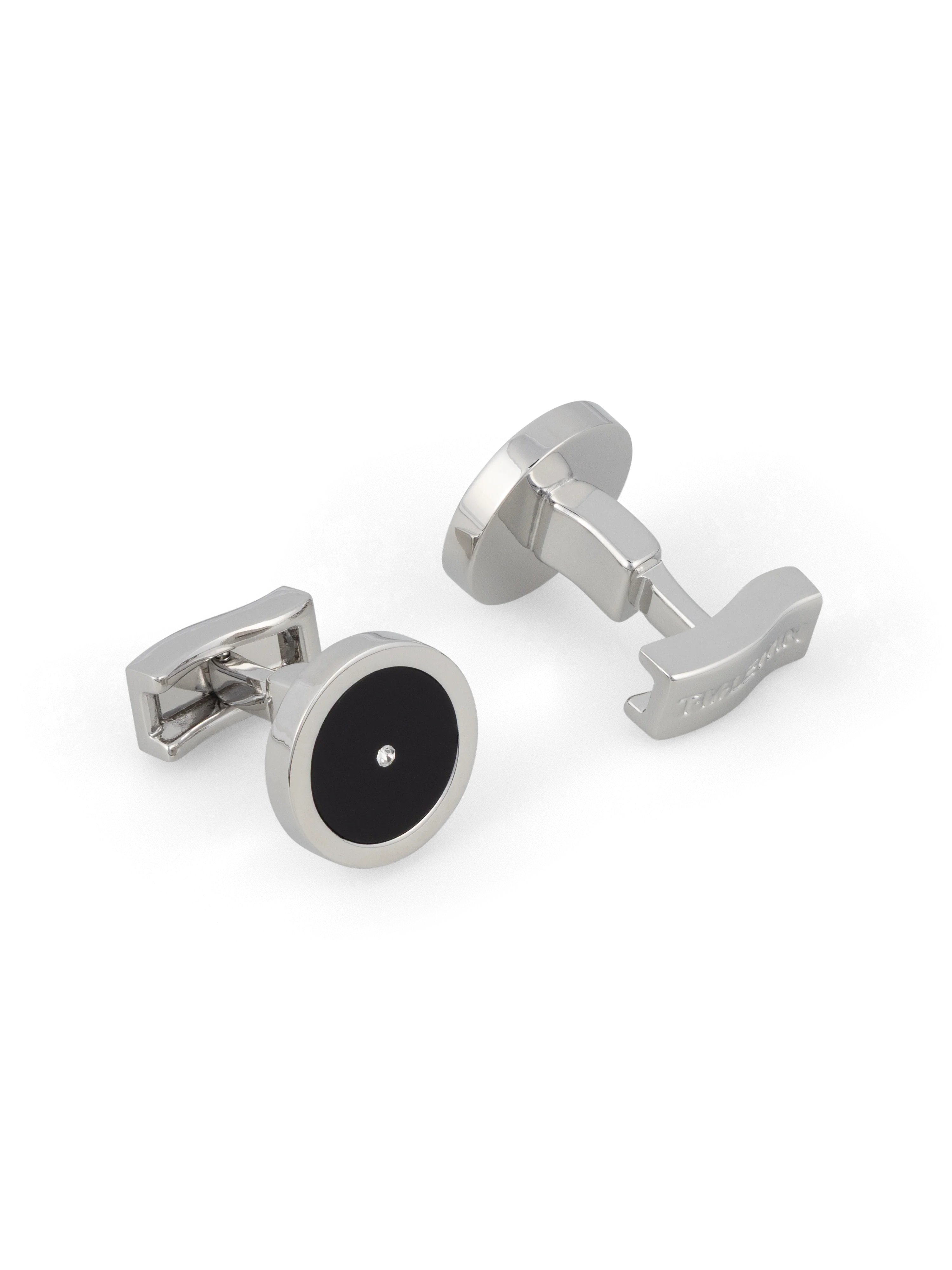 The Onyx Diamante Circle Cufflinks