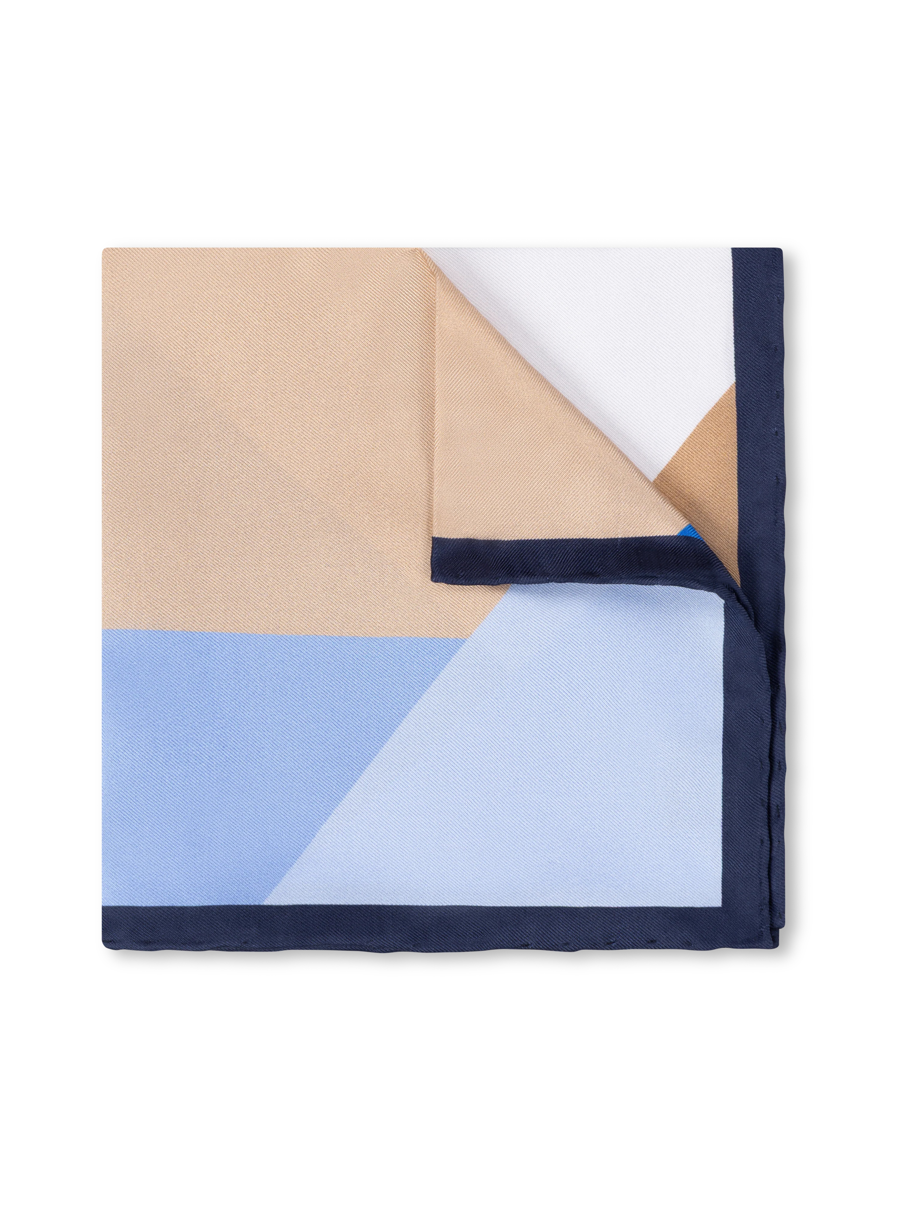 The Italian Block Print Silk Pocket Square